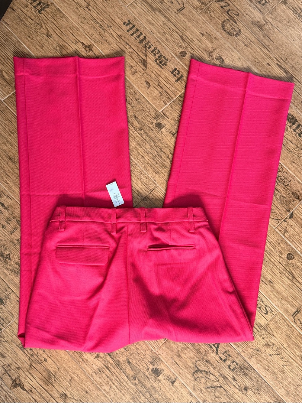 NWT BANANA REPUBLIC LIDO WIDE-LEG ITALIAN WOOL PANT | BLACK HAPPY HOUR PINK | 10 - Picture 7 of 9
